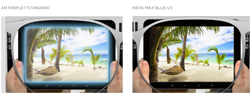 Neva Max Blue UV le traitement anti reflet de BBGR Optique pour réduire la fatigue visuelle des porteurs passant de longues heures sur des écrans et protéger leurs yeux de la lumière bleue issue des lumières artificielles et des outils numériques : écrans d’ordinateur, télévisions, tablettes, consoles de jeux